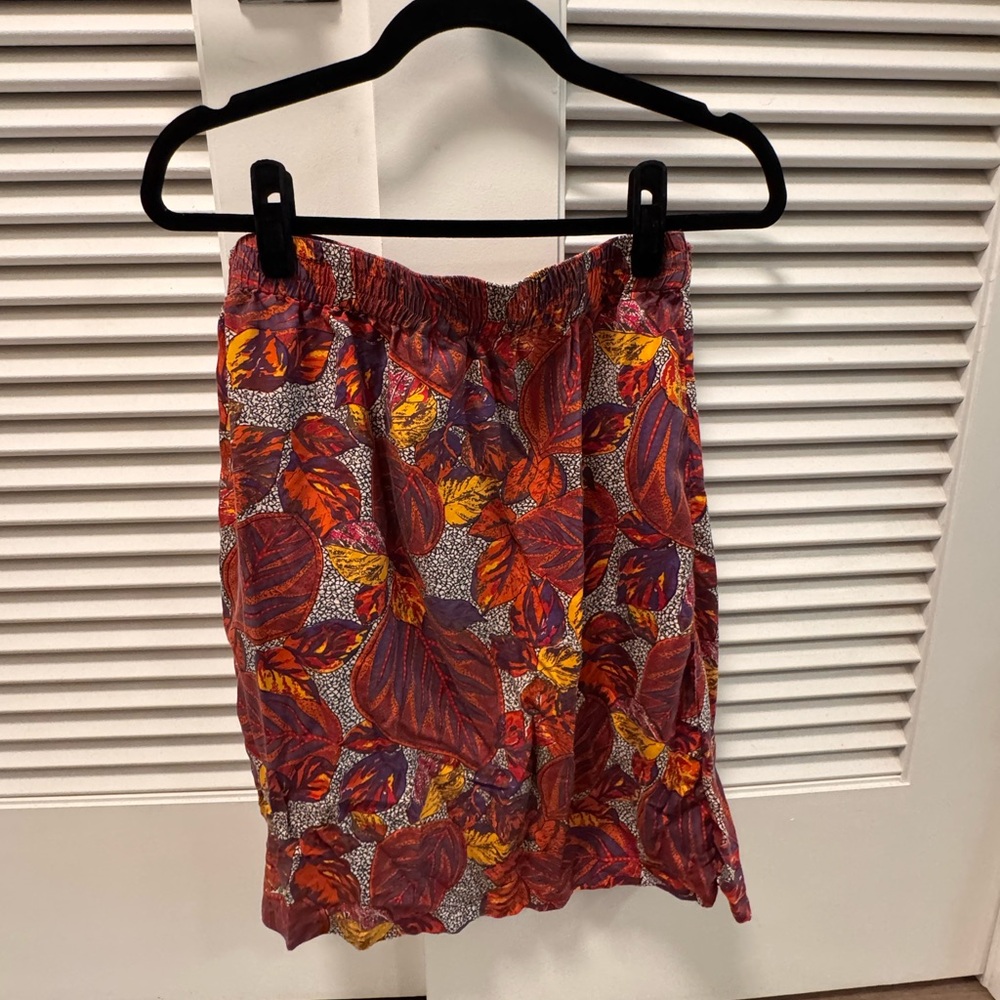 Vintage Silk Floral Print Women's Skirt